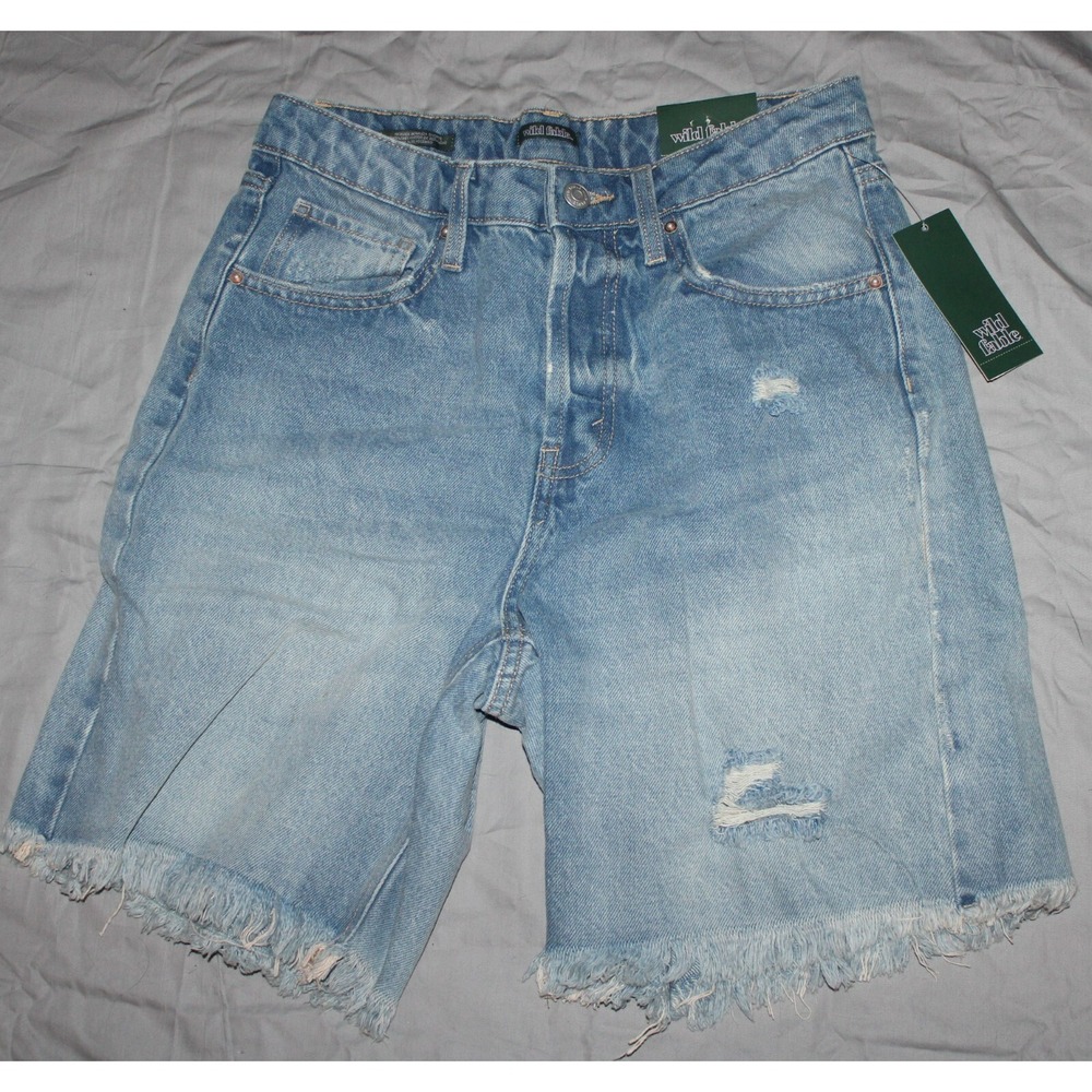 Women's High-Rise Wide Leg Bermuda Jean Shorts - Wild Fable™ size 0